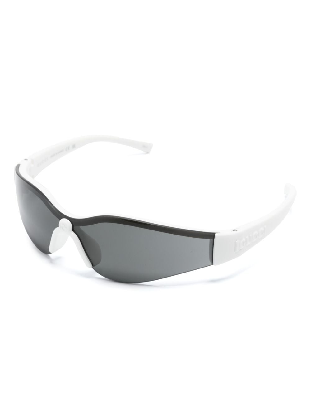 Shop Gucci Rimless Wraparound-frame Sunglasses In 白色