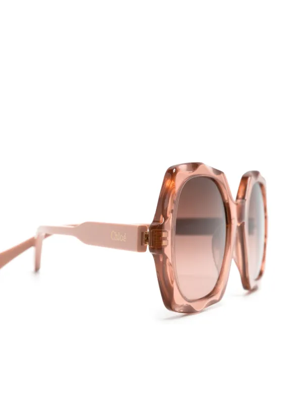 Chloé Eyewear Scallop ラウンドフレーム サングラス | ピンク 