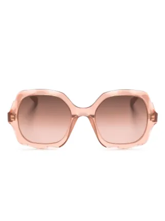 Chloé Eyewear Scallop round-frame Sunglasses | Pink | FARFETCH