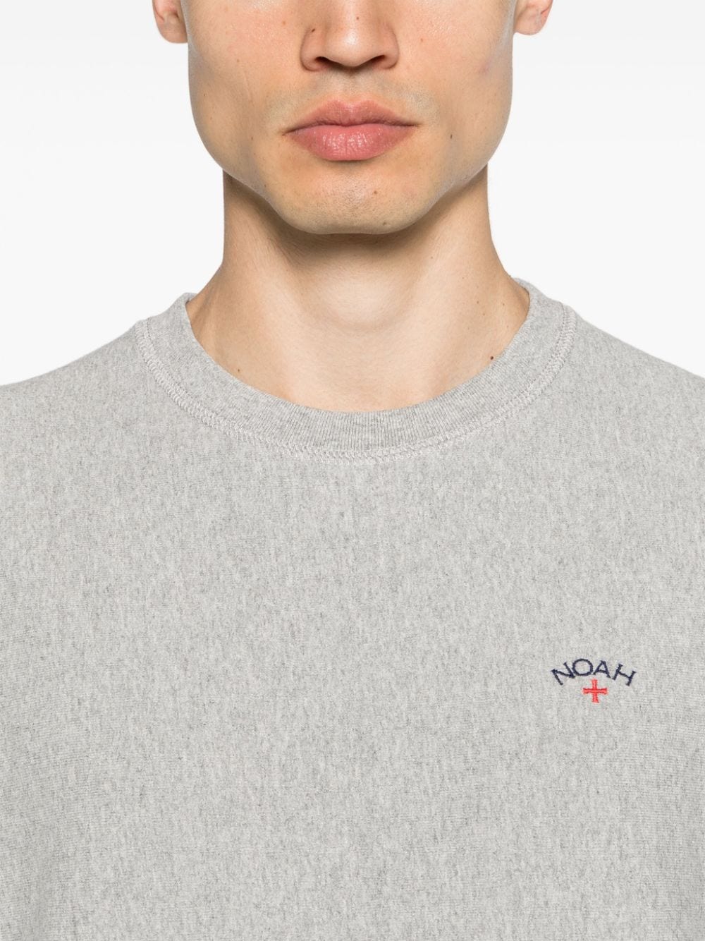 Shop Noah Ny Logo-embroidered Cotton Sweatshirt In Grey