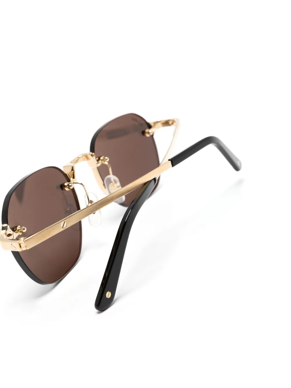 Cartier Eyewear Zonnebril met vierkant montuur Goud