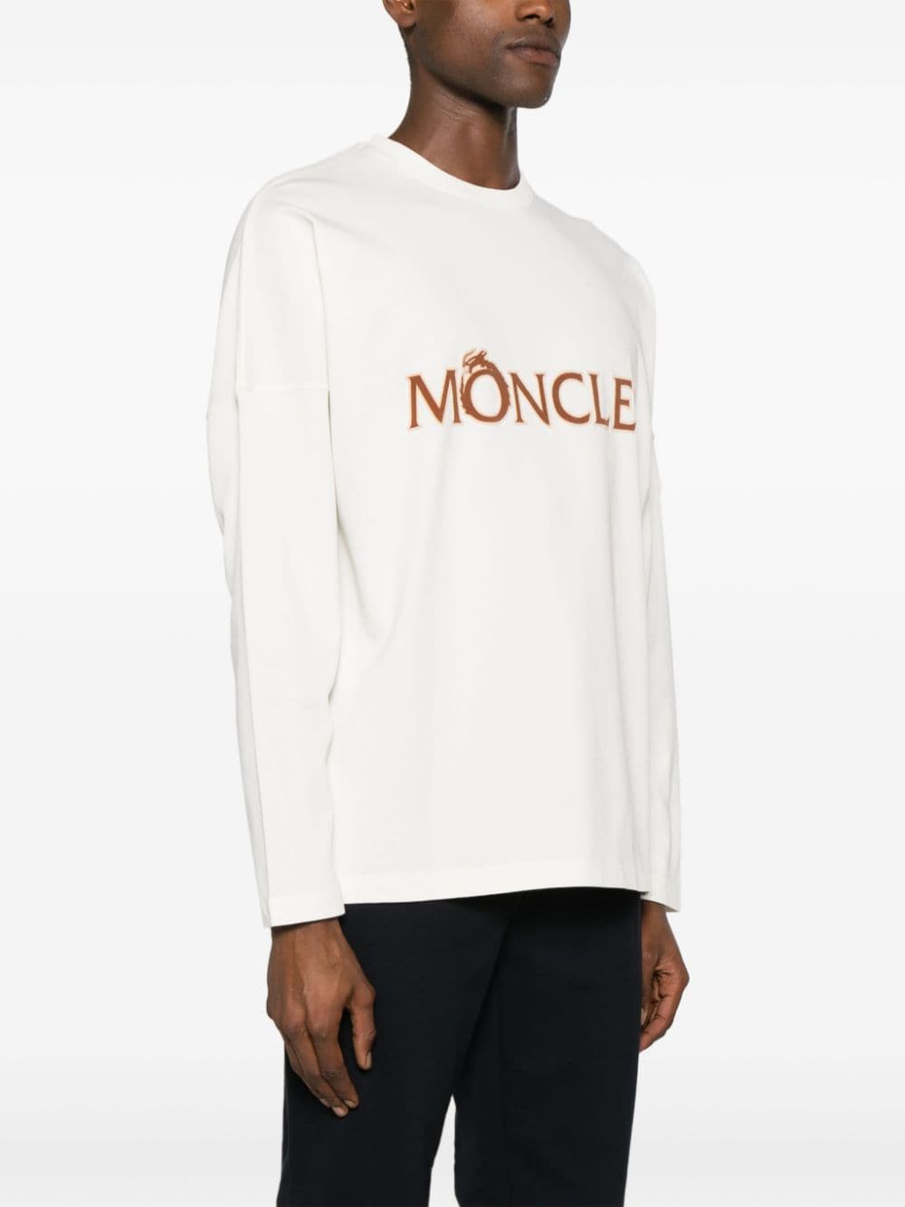 Moncler T-shirt met logoprint Beige