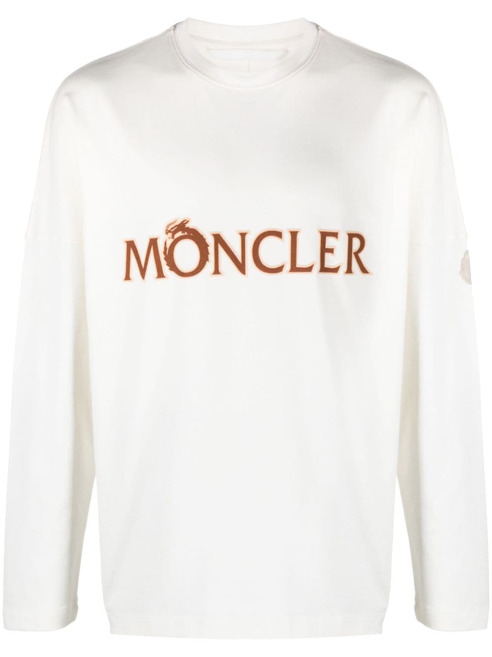 Moncler T-shirt met logoprint Beige