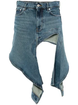 Y/Project cut-out Denim Miniskirt | Blue | FARFETCH UK