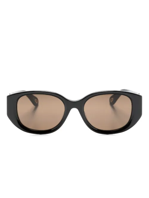 Lunettes de soleil rondes à logo gravé - Chloé Eyewear - Modalova