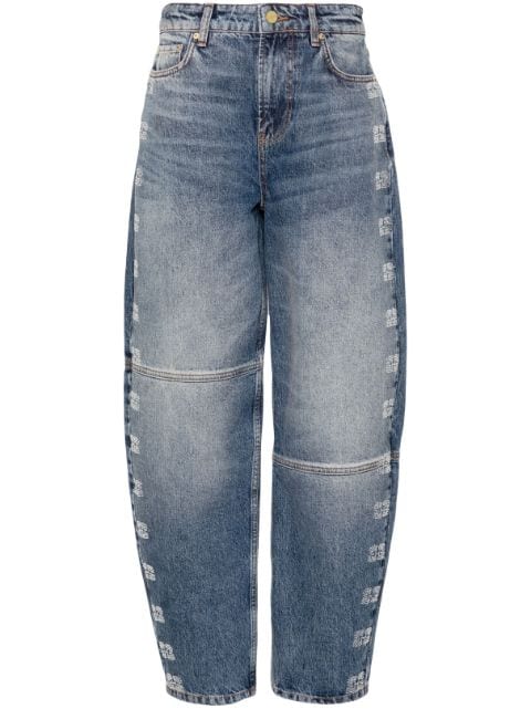 GANNI Stary high-rise tapered-leg jeans