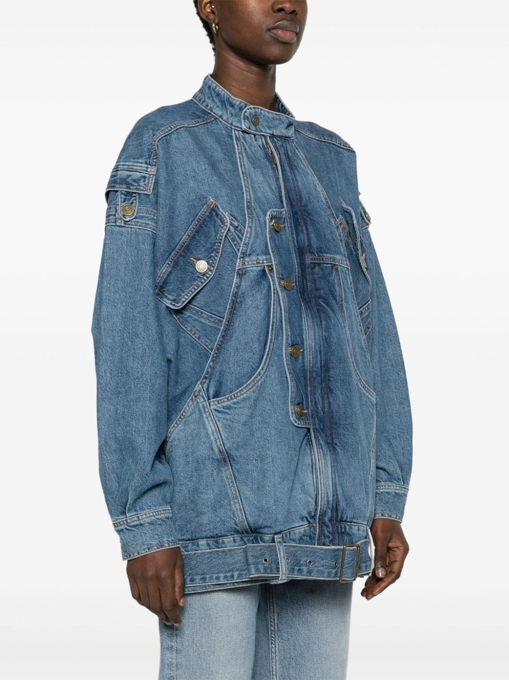 Shop Frame The Mc Denim Jacket In Blau