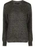 Frenckenberger chevron-pattern cashmere jumper - Black