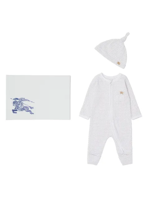 Burberry Kids polka-dot cotton babygrow set