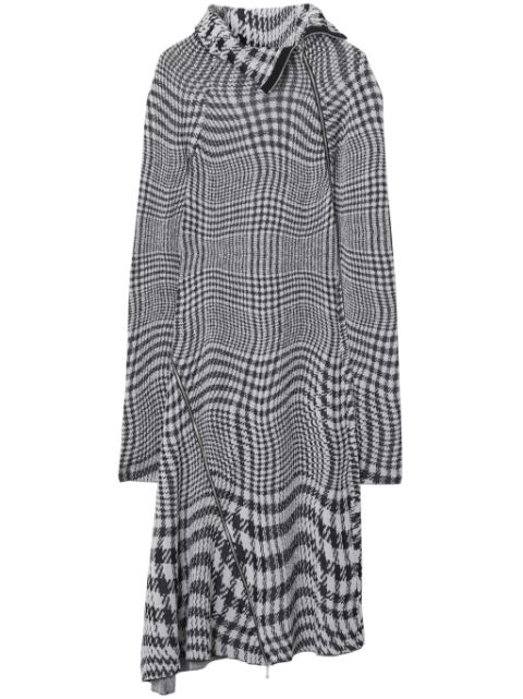 Burberry Warped houndstooth-pattern midi dress Women