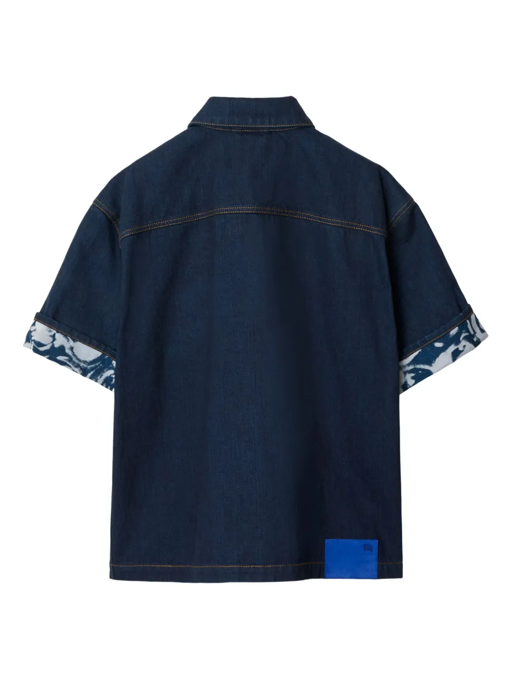 Heavyweight logo-patch denim shirt