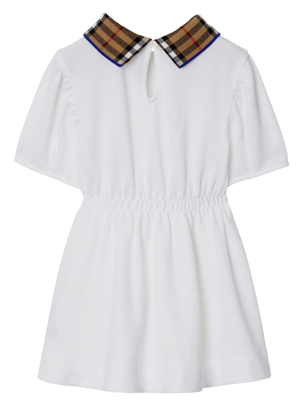 Shop Burberry Check-collar Polo Shirt Dress In White