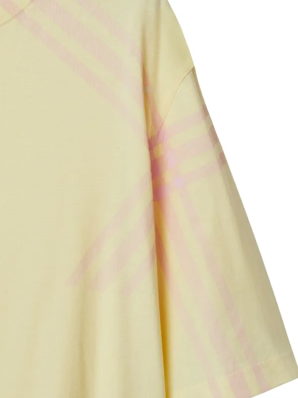 【関税＆送料込み】Burberry Yellow Cotton T-Shirt Burberry check-print Cotton T-shirt | Yellow | FARFETCH