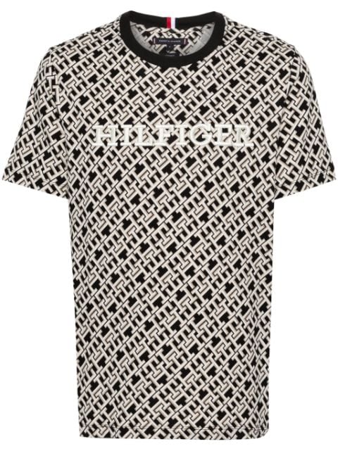 Tommy Hilfiger monogram-print cotton T-shirt