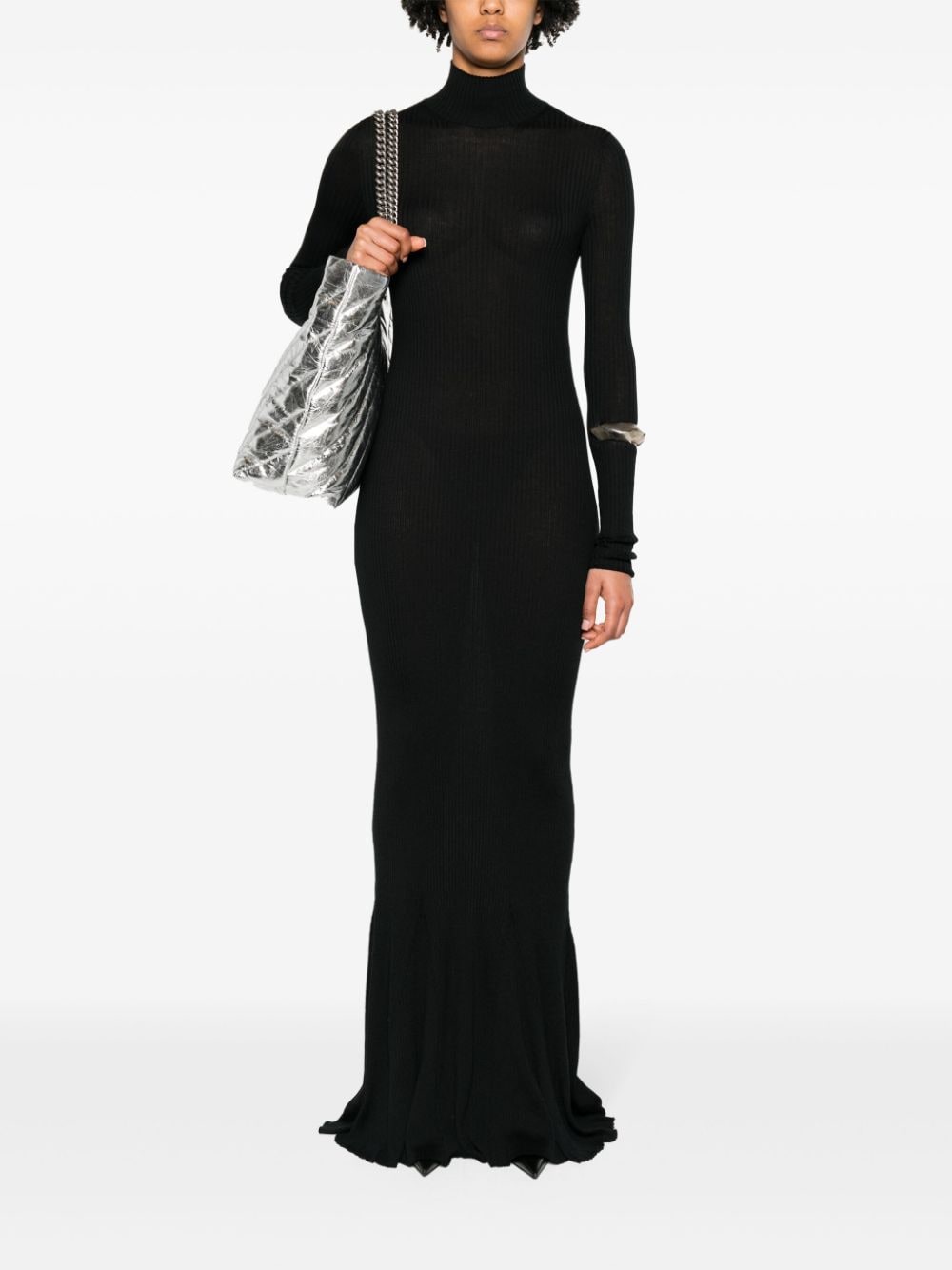 Image 2 of Balenciaga ribbed cashmere maxi dress