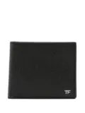 TOM FORD logo-plaque grained leather wallet - Black