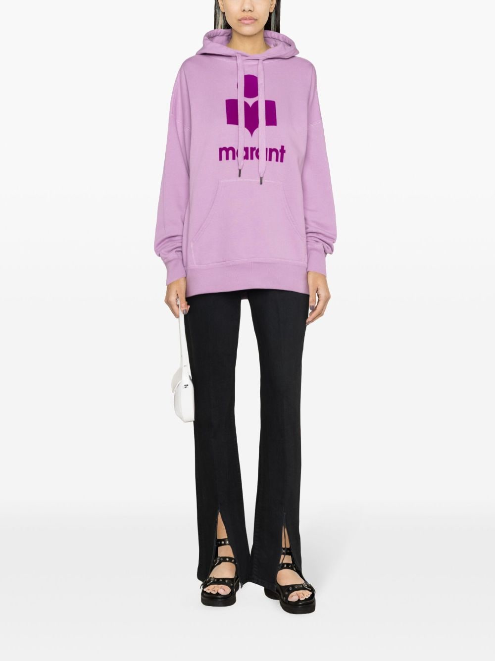 Shop Marant Etoile Mansel Logo-embossed Hoodie In Pink