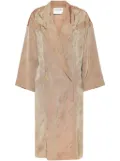 CHANEL Pre-Owned 1990s metallic silk shirtdress - Brown