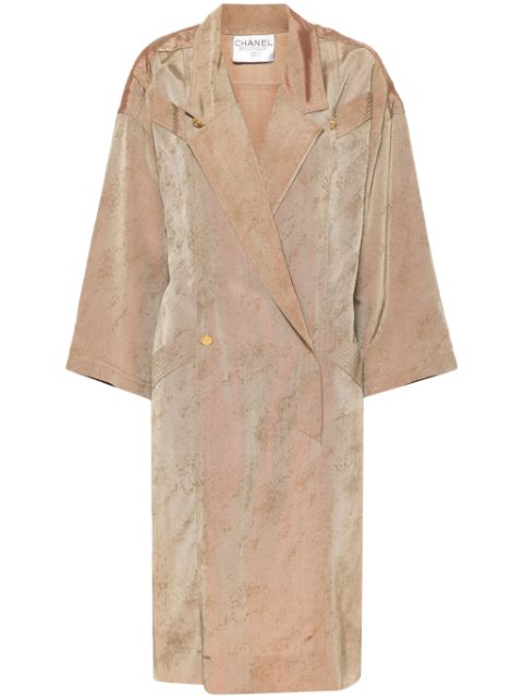 HOT SALE CHANEL 1990s metallic silk shirtdress Women