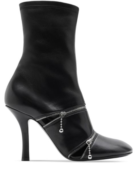 Burberry Peep leather ankle boots Women