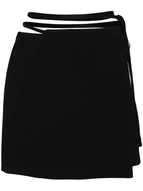 Wrap mini skirt black cheap