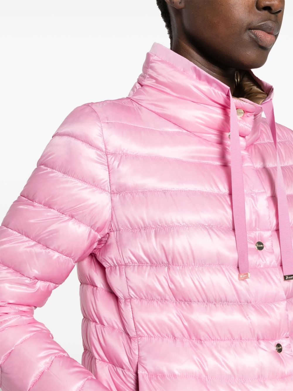 Shop Herno High-shine Puffer Jacket In Pink