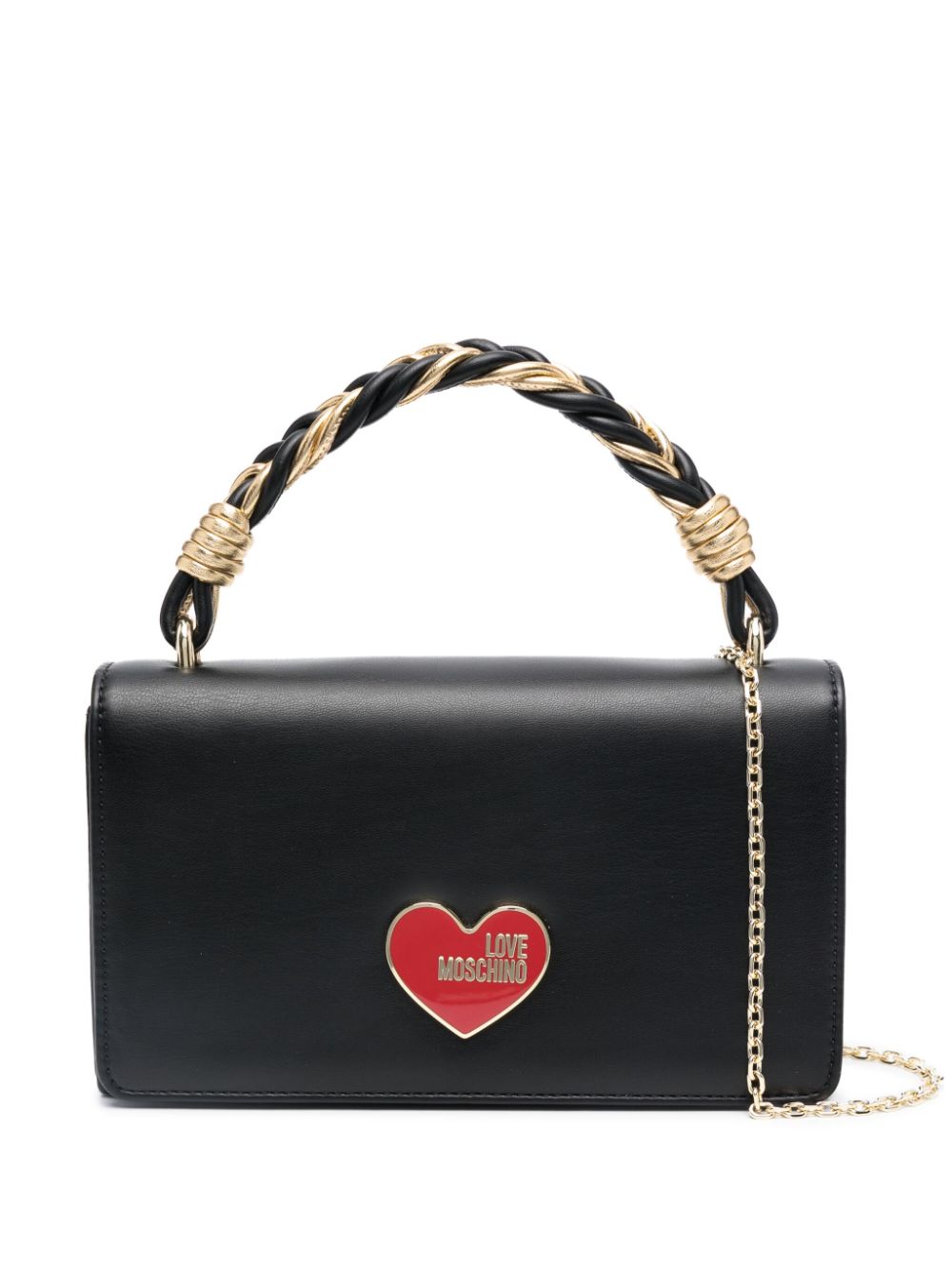 Love Moschino Logo-plaque Shoulder Bag In Black