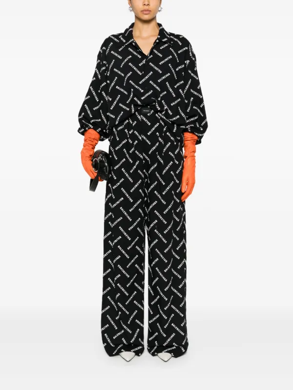 Balenciaga logo-print Trousers | Black | FARFETCH