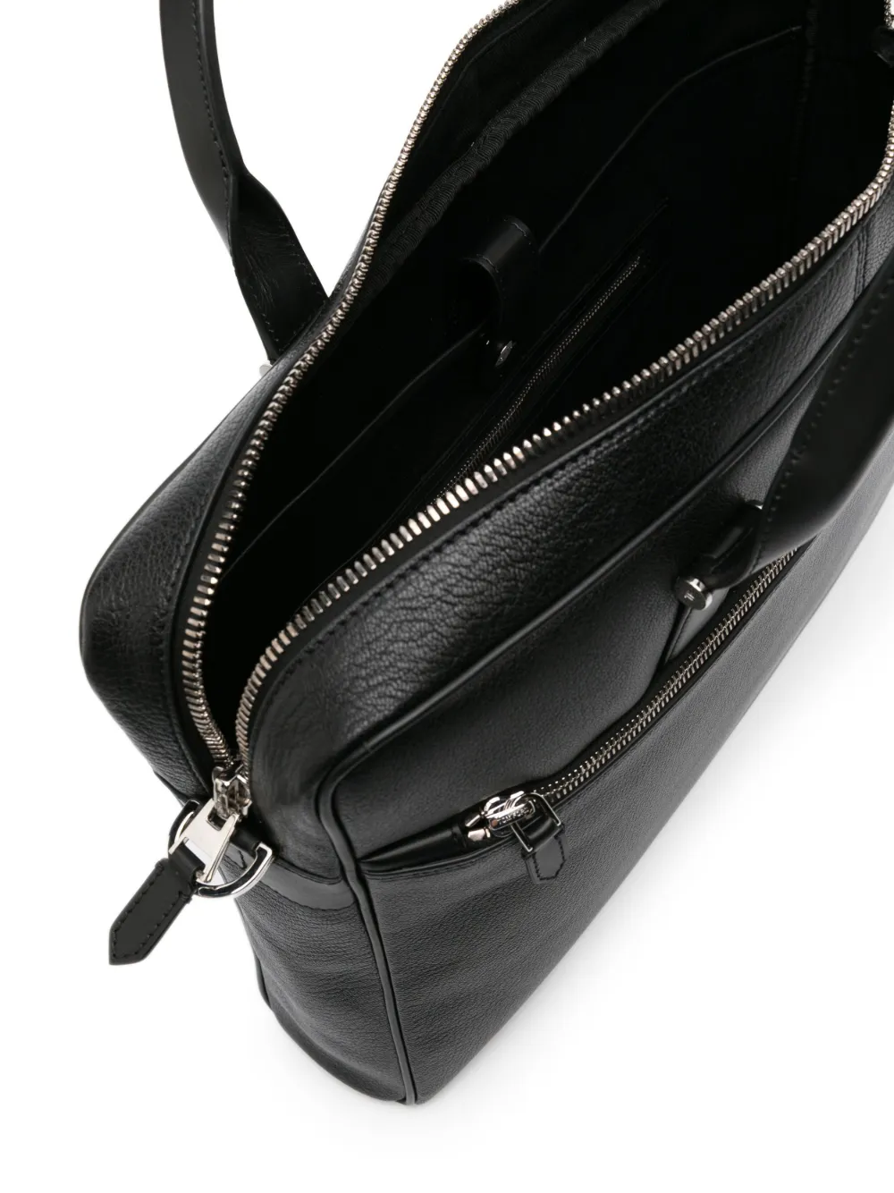 TOM FORD Leren aktetas met logoprint Zwart