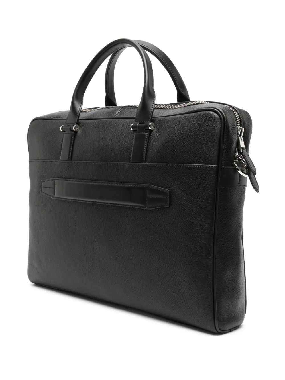 TOM FORD Leren aktetas met logoprint Zwart