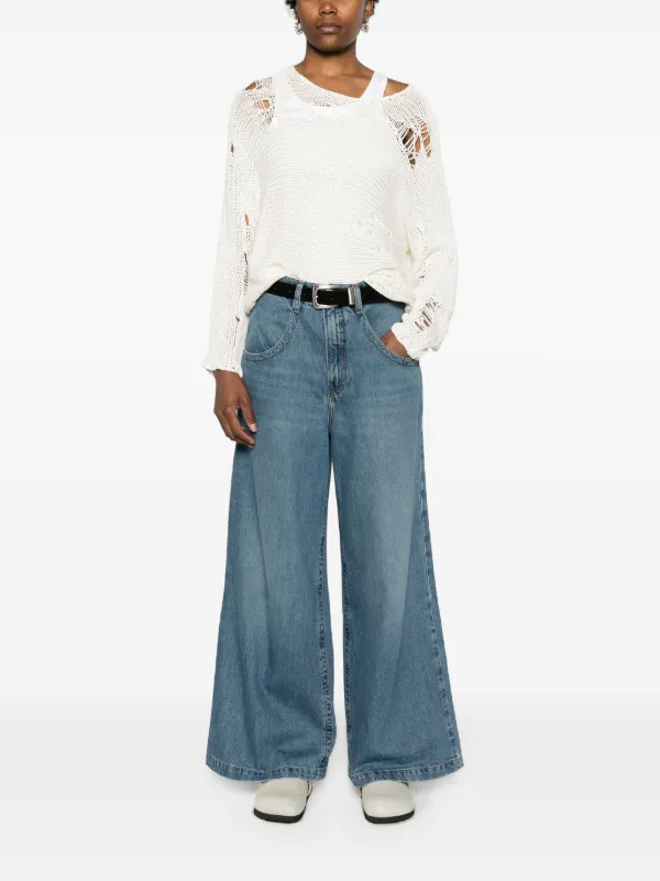 【Frame】ザ Wide high-riseワイドレッグジーンズ FRAME Skater high-rise wide-leg Jeans | Blue | FARFETCH