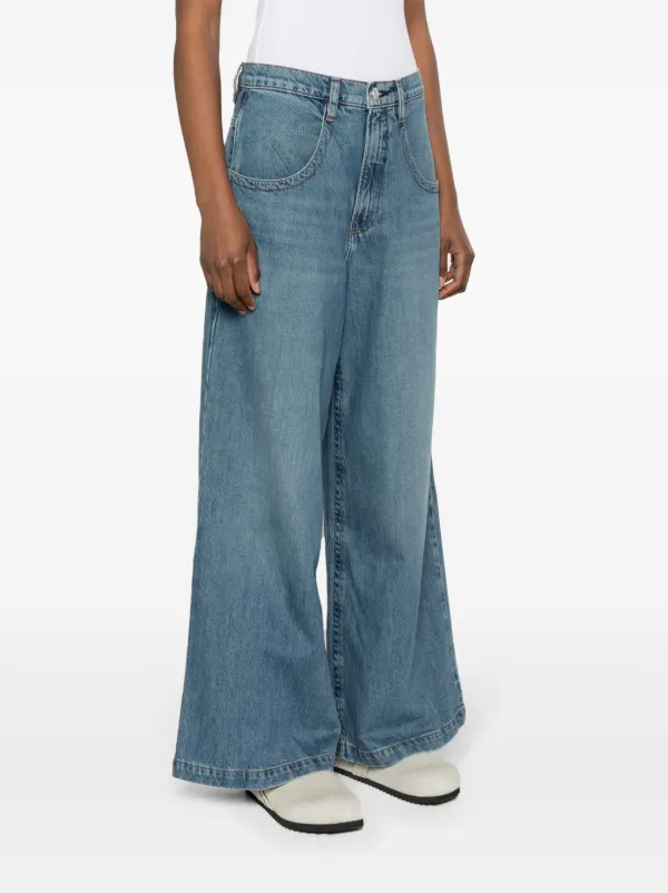 【MODERNIF】Sika wide denim pants FRAME Skater high-rise wide-leg Jeans | Blue | FARFETCH