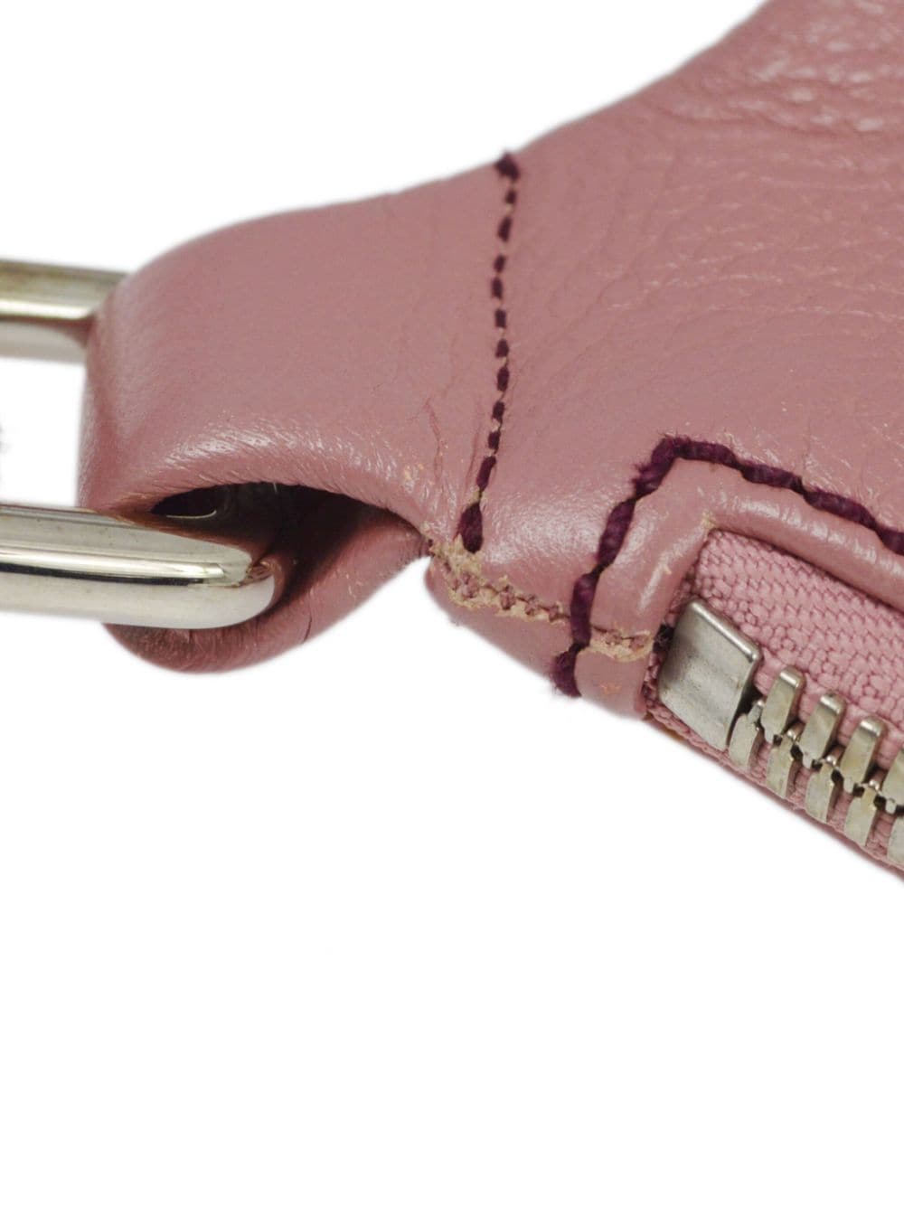 Pre-owned Chanel 2003 Fringe Leather Belt Bag In Pink