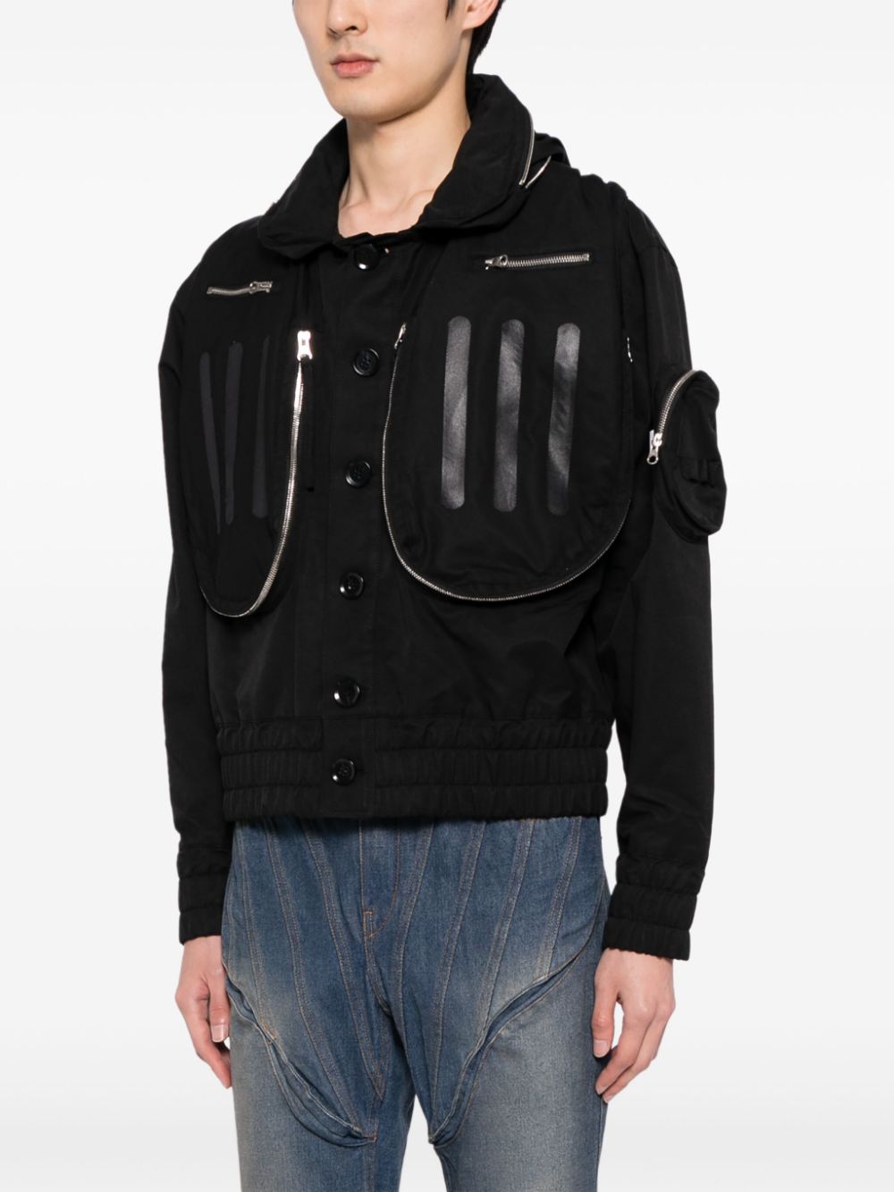 Shop Juntae Kim Hooded Long-sleeve Jacket In Black