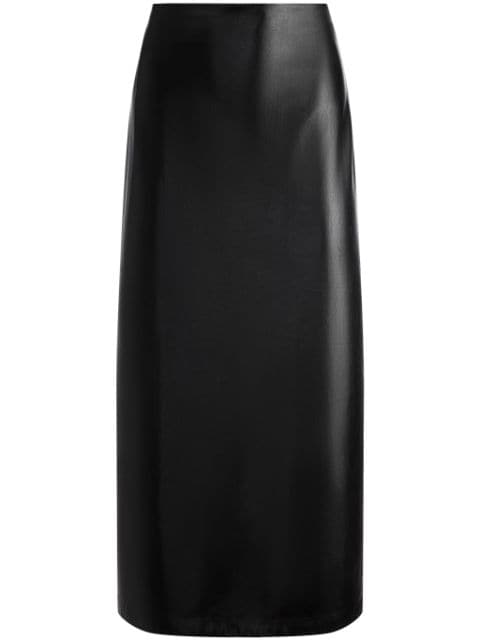alice + olivia Maeve faux-leather midi skirt