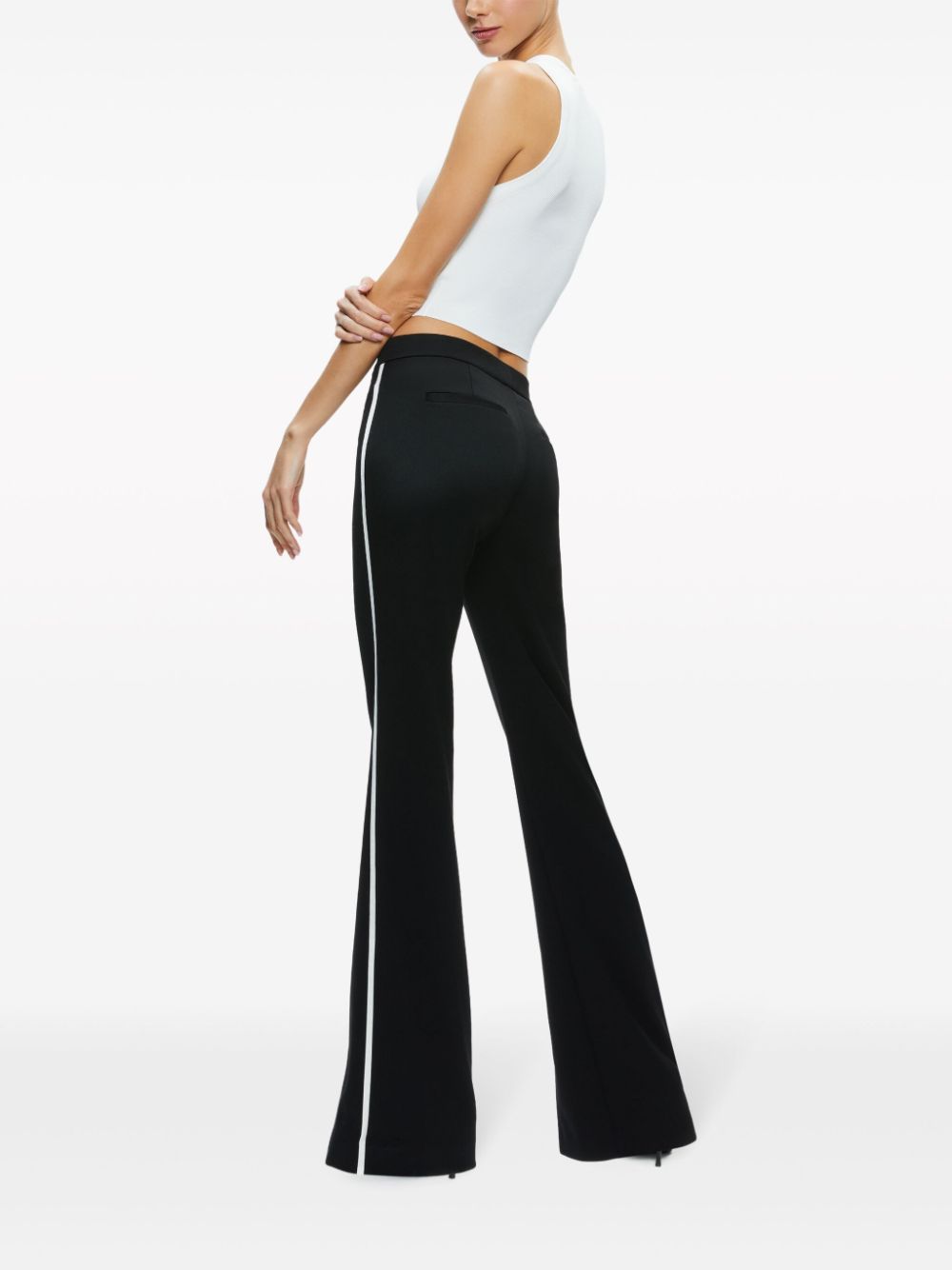 Shop Alice And Olivia Princess Low-rise Trousers In Black