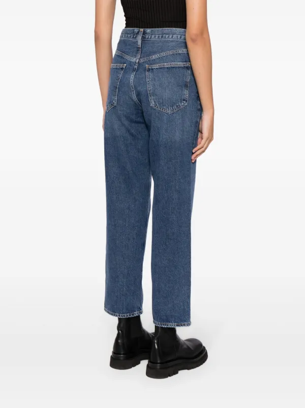 AGOLDE asymmetric-waist Cropped Jeans | Blue | FARFETCH