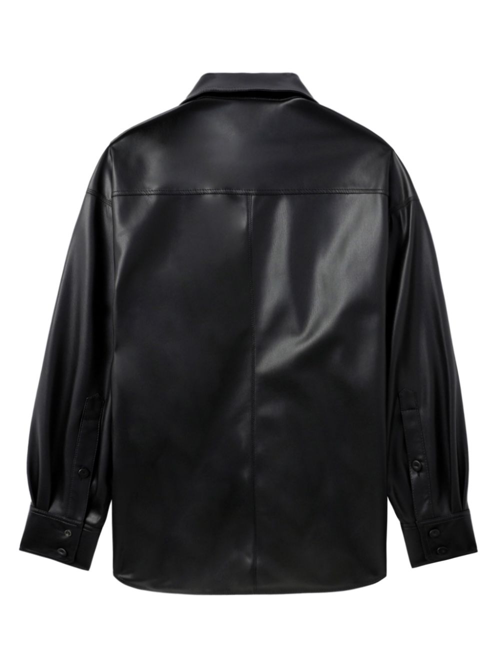 Stella McCartney chest-pocket faux-leather shirt Women