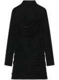 Helmut Lang ruched long-sleeve minidress - Black