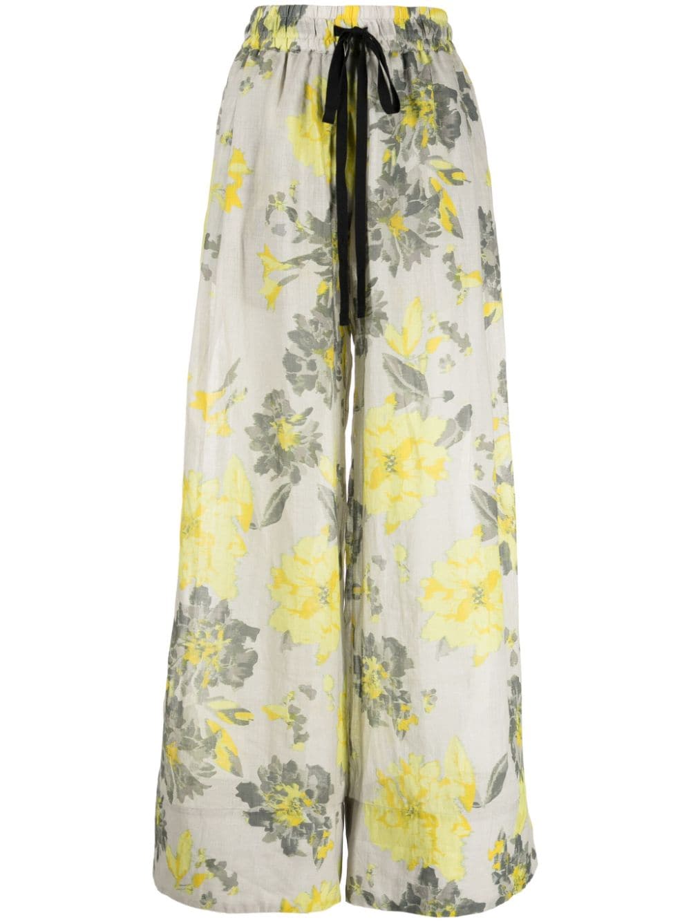 Lee Mathews Floral-print Wide-leg Trousers In Multicolour