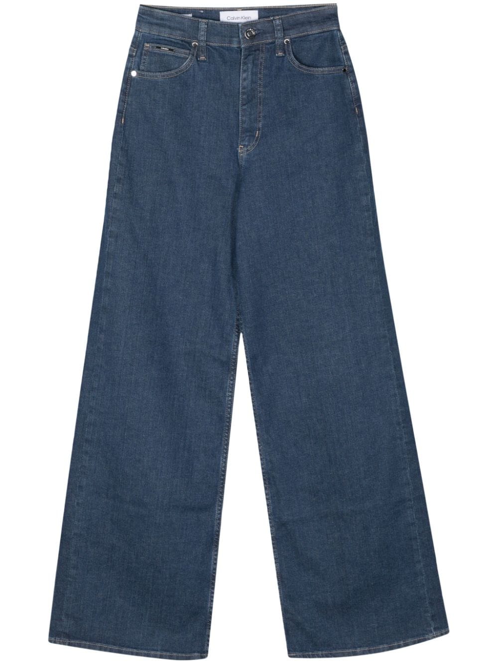 Shop Calvin Klein High-rise Wide-leg Jeans In Blue