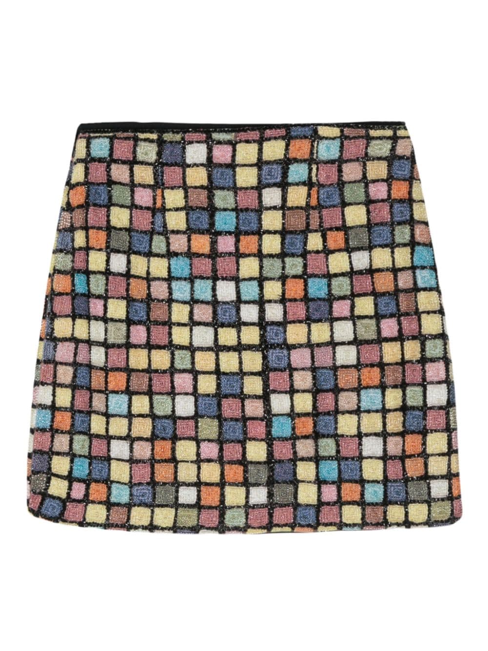 Shop Staud Embroidered Front-slit Miniskirt In Schwarz