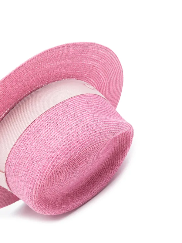 Maison Michel Andre Hemp Fedora Hat Pink FARFETCH
