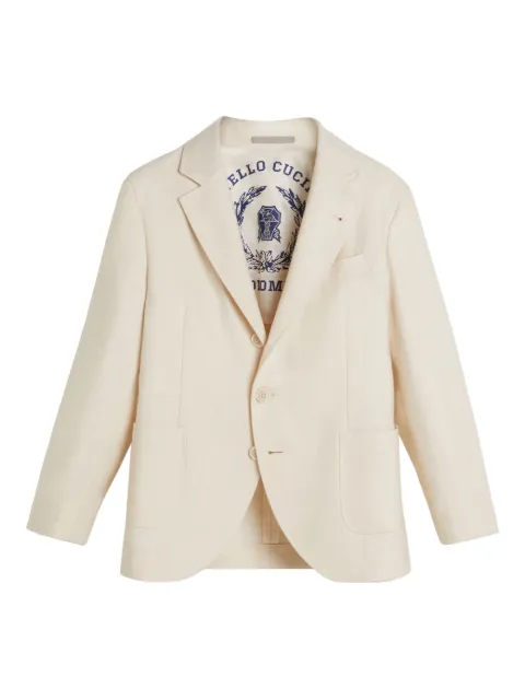 Brunello Cucinelli Kids single-breasted linen-blend blazer