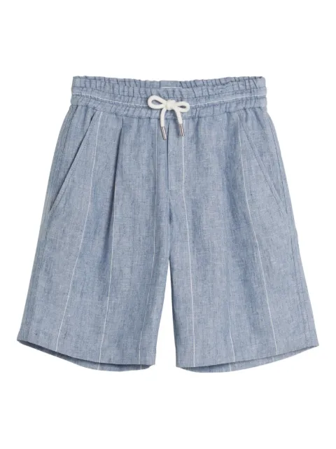 Brunello Cucinelli Kids striped organic-linen shorts