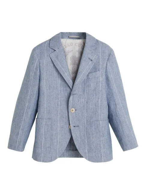 Brunello Cucinelli Kids pinstriped organic linen blazer