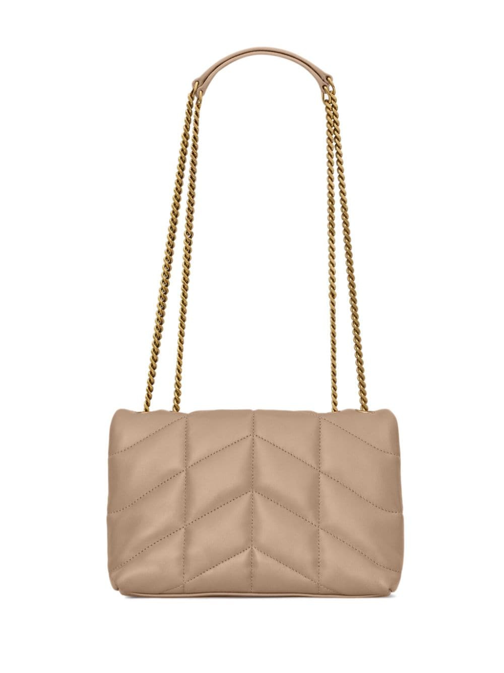 Saint Laurent Toy Puffer crossbodytas van imitatieleer - Beige