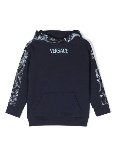 Versace Kids Barocco-print cotton hoodie