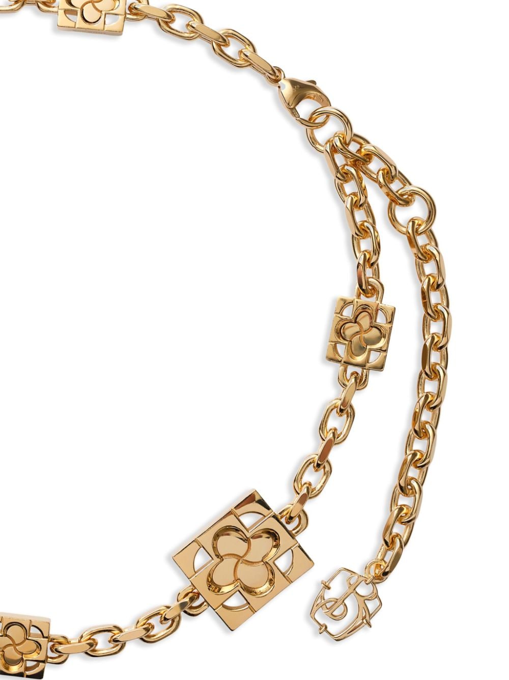Shop Burberry Rose Logo-charm Necklace In Gold
