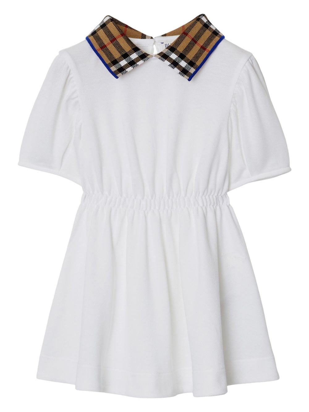 VINTAGE-CHECK TRIM POLO DRESS